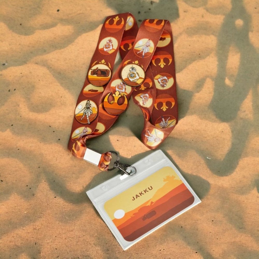Loungefly Star Wars Jakku Lanyard with Card Holder & 4 Pins